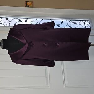J Michaels Purple Balloon Sleeve A-Line Coat Size 8